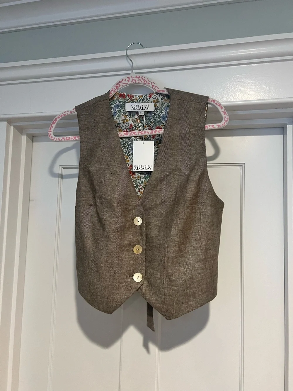 Christine Alcalay Diane Vest - Herringbone- XL - NWT